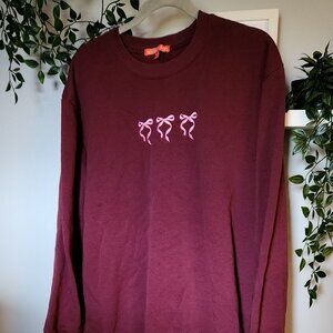 Social Scene Maroon Bow Sweatshirt